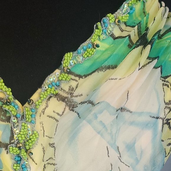 Nicole Bakti Vintage Low Back Silk Pleated Dress - Picture 10 of 14